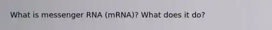 What is messenger RNA (mRNA)? What does it do?