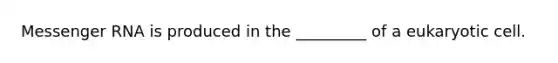 Messenger RNA is produced in the _________ of a eukaryotic cell.