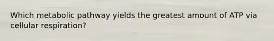 Which metabolic pathway yields the greatest amount of ATP via <a href='https://www.questionai.com/knowledge/k1IqNYBAJw-cellular-respiration' class='anchor-knowledge'>cellular respiration</a>?