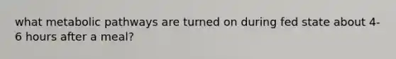 what metabolic pathways are turned on during fed state about 4-6 hours after a meal?