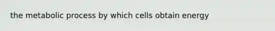 the metabolic process by which cells obtain energy