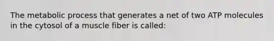The metabolic process that generates a net of two ATP molecules in the cytosol of a muscle fiber is called: