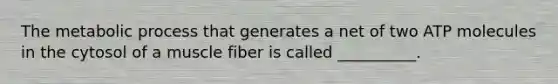 The metabolic process that generates a net of two ATP molecules in the cytosol of a muscle fiber is called __________.