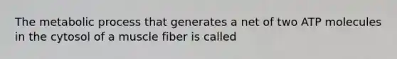 The metabolic process that generates a net of two ATP molecules in the cytosol of a muscle fiber is called