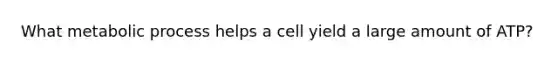 What metabolic process helps a cell yield a large amount of ATP?