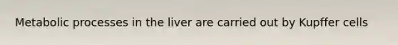 Metabolic processes in the liver are carried out by Kupffer cells