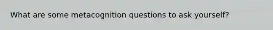 What are some metacognition questions to ask yourself?