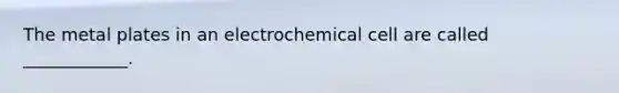 The metal plates in an electrochemical cell are called ____________.