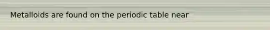 Metalloids are found on the periodic table near