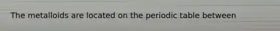 The metalloids are located on the periodic table between