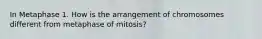 In Metaphase 1. How is the arrangement of chromosomes different from metaphase of mitosis?