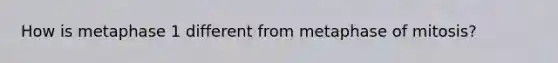 How is metaphase 1 different from metaphase of mitosis?