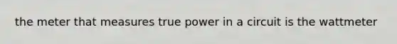 the meter that measures true power in a circuit is the wattmeter