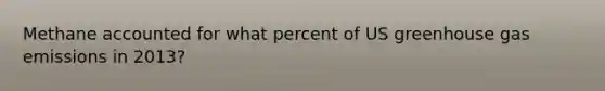 Methane accounted for what percent of US greenhouse gas emissions in 2013?