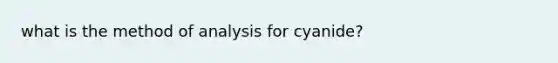 what is the method of analysis for cyanide?