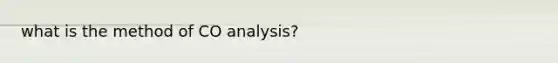 what is the method of CO analysis?