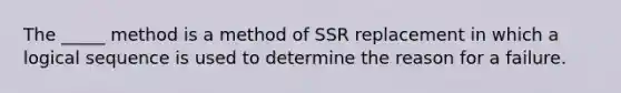 The _____ method is a method of SSR replacement in which a logical sequence is used to determine the reason for a failure.