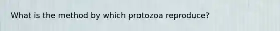 What is the method by which protozoa reproduce?