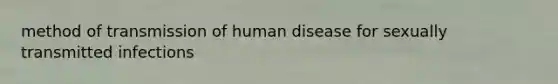 method of transmission of human disease for sexually transmitted infections