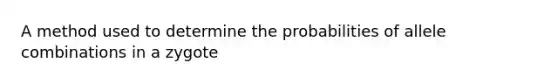 A method used to determine the probabilities of allele combinations in a zygote