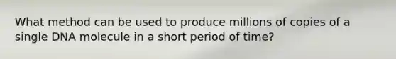 What method can be used to produce millions of copies of a single DNA molecule in a short period of time?