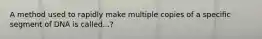 A method used to rapidly make multiple copies of a specific segment of DNA is called...?