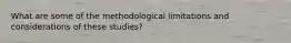 What are some of the methodological limitations and considerations of these studies?