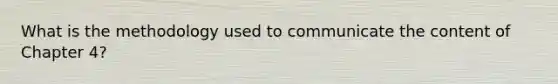 What is the methodology used to communicate the content of Chapter 4?