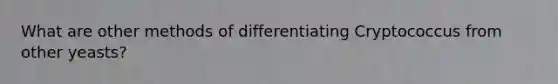 What are other methods of differentiating Cryptococcus from other yeasts?