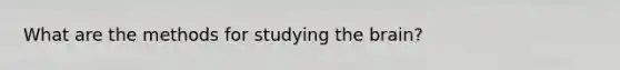 What are the methods for studying the brain?