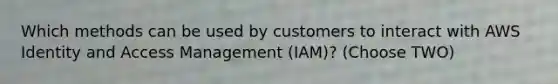 Which methods can be used by customers to interact with AWS Identity and Access Management (IAM)? (Choose TWO)