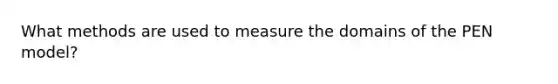 What methods are used to measure the domains of the PEN model?