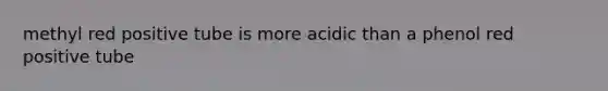 methyl red positive tube is more acidic than a phenol red positive tube