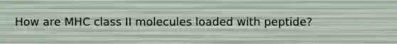 How are MHC class II molecules loaded with peptide?