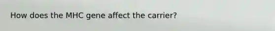 How does the MHC gene affect the carrier?