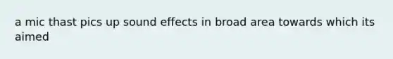 a mic thast pics up sound effects in broad area towards which its aimed