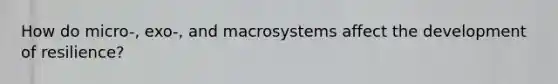 How do micro-, exo-, and macrosystems affect the development of resilience?