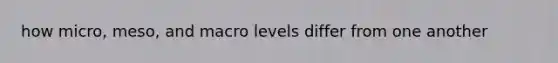 how micro, meso, and macro levels differ from one another