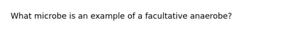 What microbe is an example of a facultative anaerobe?