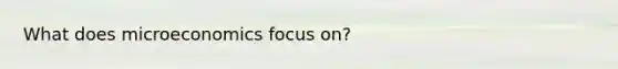 What does microeconomics focus on?