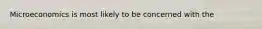 Microeconomics is most likely to be concerned with the