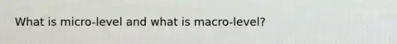 What is micro-level and what is macro-level?