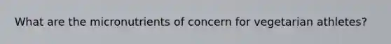 What are the micronutrients of concern for vegetarian athletes?