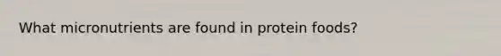 What micronutrients are found in protein foods?