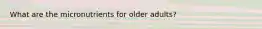 What are the micronutrients for older adults?