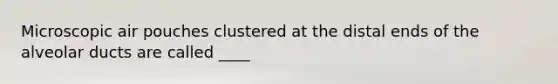 Microscopic air pouches clustered at the distal ends of the alveolar ducts are called ____