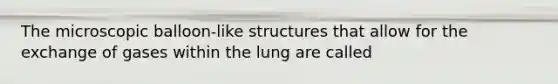 The microscopic balloon-like structures that allow for the exchange of gases within the lung are called