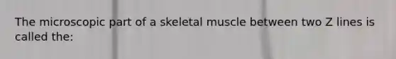 The microscopic part of a skeletal muscle between two Z lines is called the: