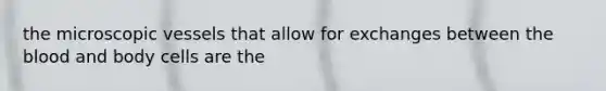 the microscopic vessels that allow for exchanges between the blood and body cells are the