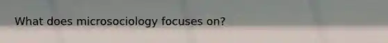 What does microsociology focuses on?